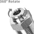 Push to Connect Fitting, 304 Stainless Steel Male Straight 1/4" Tube OD x 3/8" NPT Thread (Pack of 5)