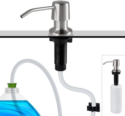 Styever Soap Dispenser for Kitchen Sink with Pump -16oz Bottle Built in