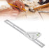 Combination Square with Bubble Level, Silver Flexible Woodworking Triangle Ruler Carpentry Tools