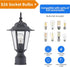 E26 60W Bulbs WISBEAM Outdoor Post Light, Pole Lantern, Base Max, Aluminum Housing Plus Glass, Wet Location Rated, ETL