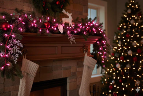 50 Brite Star Lt Designer Series Mini Lights, Pink, Pink Wire