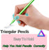 Funny Triangle Pencils #2 Green Pre Sharpened HB Pencils with Erasers, 12 Pack Triangular Party Favor Pencils
