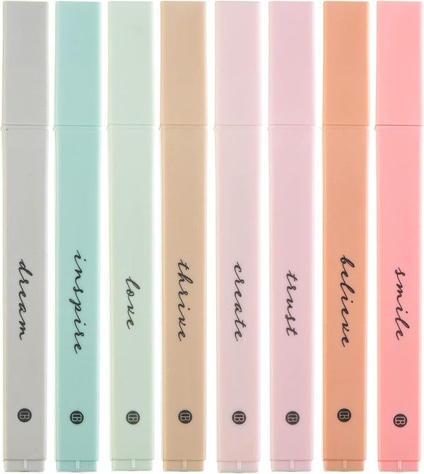 DIVERSEBEE Bible Highlighters, 8 Pack Assorted Colors with Soft Chisel Tip, No Bleed, Quick Dry Markers