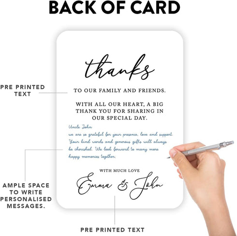 5x7-Inch 24-Pack Andaz Press Personalized Photo Wedding Thank You Cards with Envelopes, Wedding Thank You Card