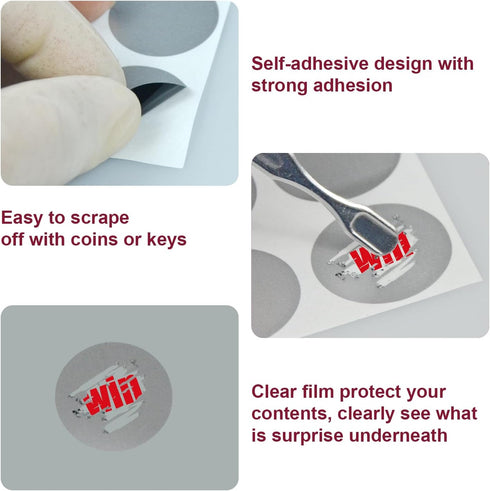 YXGSTY 90 Pack 1 Inch 3 Scratch Off Stickers, Round Self Adhesive Scratch Off Cards for DIY Raffle Card Games Creating