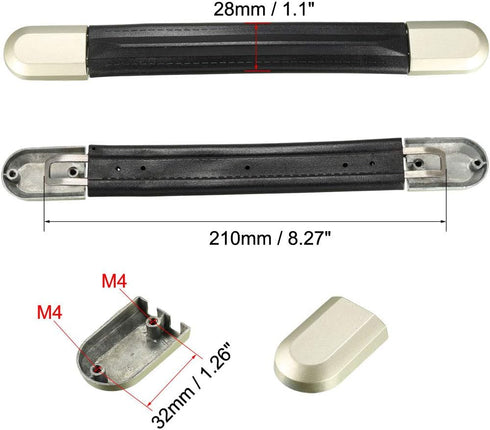 uxcell Luggage Handle, 210mm Length Strap Grip Replacement for Suitcase Case, Black, 2Pcs