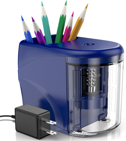 Heavy-Duty Electric Pencil Sharpener with Adapter/Battery Operated for No.2 Pencils (6-8mm) with Auto Stop & Brush