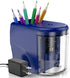 Heavy-Duty Electric Pencil Sharpener with Adapter/Battery Operated for No.2 Pencils (6-8mm) with Auto Stop & Brush