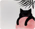 Personalized Black Cat Mouse Pads for Home Office, Mid Century Modern Minimalist Design, 9.5x7.9 inches