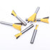 KOWOOD Dovetail Router Bit Set, 6 Sizes with 1/4 Inch Shank for Wood Milling Cutter Tool