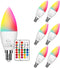 Set of 6 E12 LED Light Bulbs 5W 40W Equivalent Small Base B11 Candelabra Color Changing Dimmable Candle Bulb with