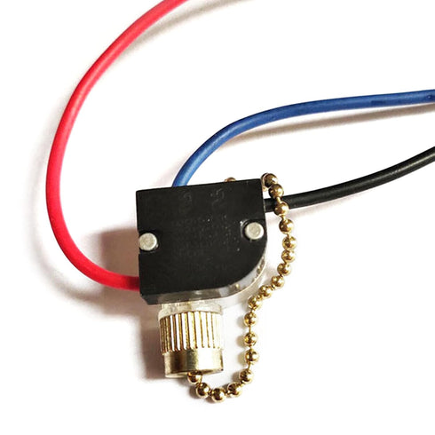 BEIDUOYANG 3-Wire 3 Wall Lights Switch On-Off Ceiling Fans Beaded Ball Pull Chain Switch Replacement Easy To Install