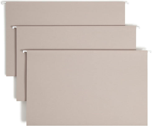 Smead TUFF Hanging File Folder, Legal Size, Easy Slide Tab, Steel Gray, 18 per Box (64093, Rod Color May Vary)