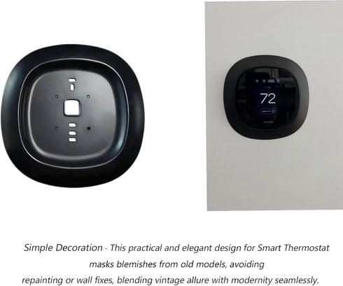 Thermostat Black Decorative Wall Trim Plate, Fits Ecobee3, Ecobee3 Lite, Ecobee4