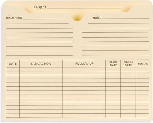Blue Summit Supplies 50 Project File Folders, Reinforced Straight Cut Tab, 2 Inch Expansion Pocket, Manila, 50 Pack