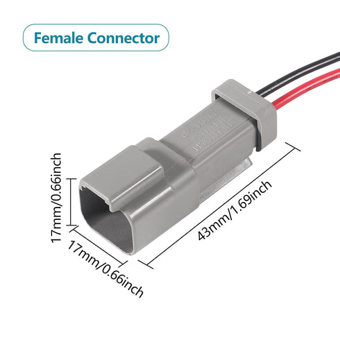AITRIP 6 Kit 2Pin Way Electrical Wire Connector, 2Way DT Automotive Waterproof Male Female Plug