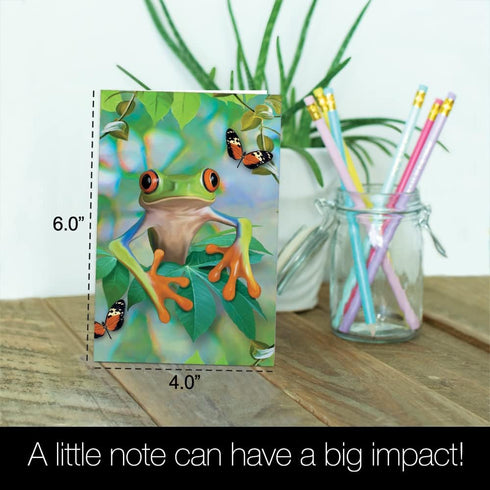 Tree-Free Greetings EcoNotes 12 Count Frog Framed All Occasion Notecard Set with Envelopes, 4 x 6 Inches
