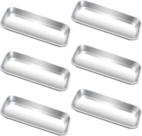 6pcs Metal Tray, Stainless Steel Small Tray for Tattoo, Resin, Bathroom, Lab Supplies