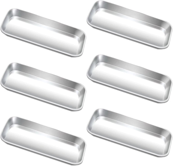 6pcs Metal Tray, Stainless Steel Small Tray for Tattoo, Resin, Bathroom, Lab Supplies