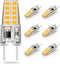 G8 LED Bulb, 3W Equivalent to T4 JCD Bi-Pin G8 Base Halogen Bulb, 20W-25W Dimmable, Warm White 2700K-3000K, 6 Pack