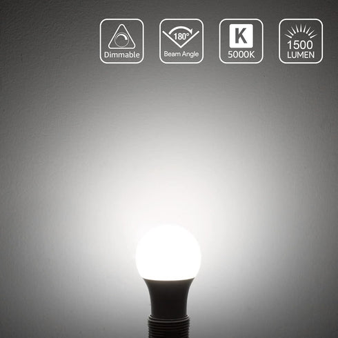 Lepro Dimmable LED Light Bulbs, 100 Watt Equivalent, 14W 1500LM Daylight White 5000K, A19 E26 Medium Base, 6 Pcs