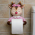 Holibanna Pink Cartoon Deer Toilet Paper Holder Wall-Mounted Bathroom Storage Rack Decorative Tissue Dispenser Suitable
