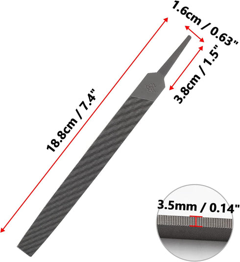 6 Inch Flat Medium Cut File, High-Carbon Steel Double Cut Teeth, Single Hand File for Wood and Metal