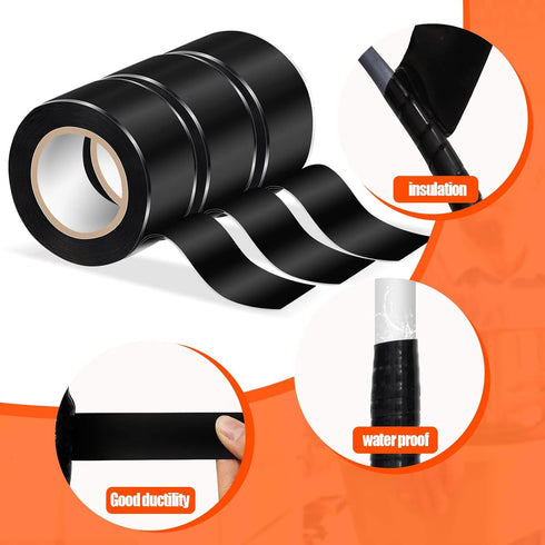 Amylove 6 Roll Self Fusing Silicone Tape, 1in(W) x10ft(L) Waterproof Rubber Tape for Pipe Repair, Electrical Wire, Tool