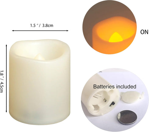 Battery Operated Flameless Votive Candles, Pack of 6 with Timer, Small LED Candle Lights for Daily Cycle