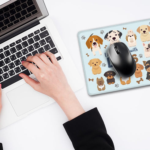 Life Is Better with Dogs Rectangular Mouse Pad, Cute Dog Mat Gift for Women, Sister, Friend, Dog Lover, Christmas