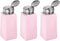 3pcs Solvent Alcohol Dispensers 250ml (8.5oz) Push Down Pump with Sealing Stainless Steel Lid, Pink