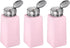 3pcs Solvent Alcohol Dispensers 250ml (8.5oz) Push Down Pump with Sealing Stainless Steel Lid, Pink