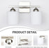 2 E26 Light Brushed Nickel Vanity Lights for Bathroom, Modern Bathroom Light Fixtures Over Mirror, Vanity Light