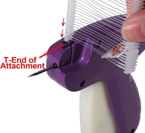 PAG Standard Tagging Gun for Clothing, Price Tag Attacher Gun with 5 Needles and 2000 2-inch Barbs Fasteners, Purple