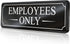 Employees Only Sign for Office Door Wall, Black White Large Sticker, Self-Adhesive 9×3 in, Easy Installation