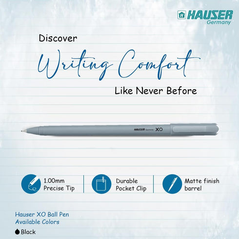 HAUSER XO Black Ballpoint Pens 50 Pc, 1.00 MM Bold Matte Pens, Back To School Supplies, Office Pens, Desk Essentials, Education Supplies & Craft Supplies. by HAUSER
