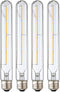 Leools T10 LED Long Bulbs, 4-Pack, 4W Dimmable Tubular Bulb, 40 Watt Equivalent, 2700K Warm White, E26 Edison Style