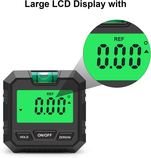 Hancaner Digital Angle Finder with LCD Display, Electronic Level and Angle Gauge, Magnetic Base