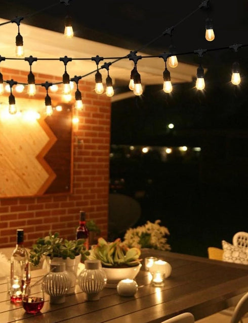 25 9pcs S14 Bulbs, 1 E26 Dimmable, IP65 Commercial 2700K Svater Outdoor Led String Lights FT, Patio Lights for Outside