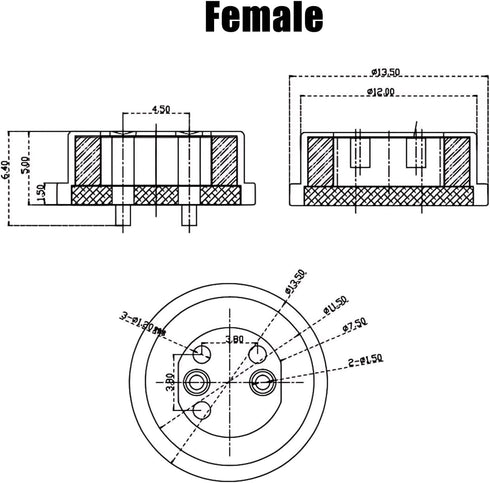 1Pair Round Magnetic Pogo Pin Connector - 12V 3A DC Power Male+Female Socket Charge Spring Loaded