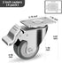 2 inch Caster Wheels Set of 4 Heavy Duty - CLOATFET Locking Casters, Swivel Casters with Brake (Top Plate), Non Marking Grey TPR Rubber Castor Wheels for Cart Furniture Workbench