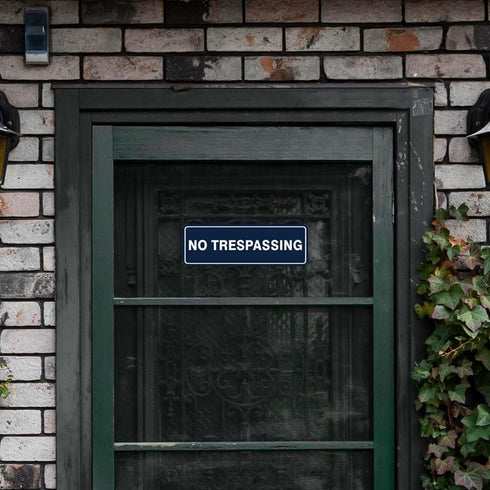 Standard NO TRESPASSING Door/Wall Sign - Black - Small 1 Pack