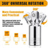 3PCS Universal Joint Socket Set, 1/4 3/8 1/2 Drive Swivel Socket Adapter for Narrow Spaces