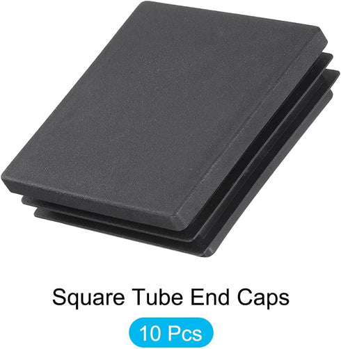 Cap(60 60mm) 10Pcs, METALLIXITY Square Tube End x Plastic Plugs Insert End Caps Pipe Cap Cover - for Furniture Table