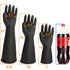 Black Rubber Gloves Extra Large, 22" Long Chemical Resistant Gloves, Waterproof Reusable Dishwashing Household Cleaning Safety Work Heavy Duty Industrial Rubber Glove, 1 Pair XXL