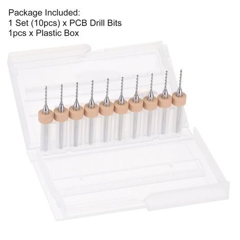 uxcell Micro PCB Drill Bit Set, 1/8" Shank 1mm Solid Tungsten Carbide CNC Engraving Drill Bits, 10pcs
