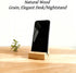 Ltvhuok 2 Pack Natural Bamboo Wood Phone Stand Cute Small Desktop Holder for Mobile Devices Portable Office Desk