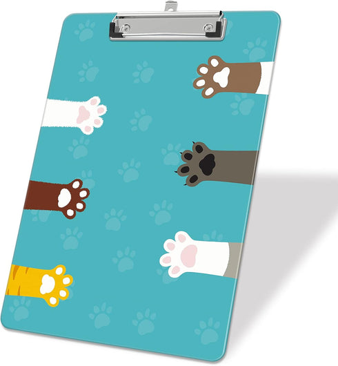 Plastic A4 Clipboards - Cute Standard Letter Size Clipboard for Teacher, Kids, Lightweight Decorative Clip Boards for