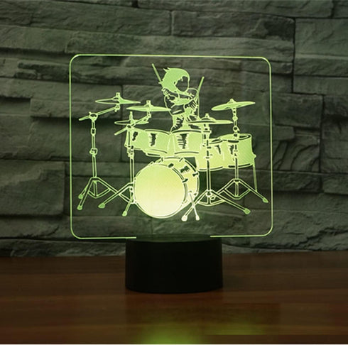 3D 16 Night Light for Kids Drum Kit Led Lamp with Remote Control Color Changing Xmas Birthday Gift for Child