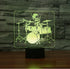 3D 16 Night Light for Kids Drum Kit Led Lamp with Remote Control Color Changing Xmas Birthday Gift for Child